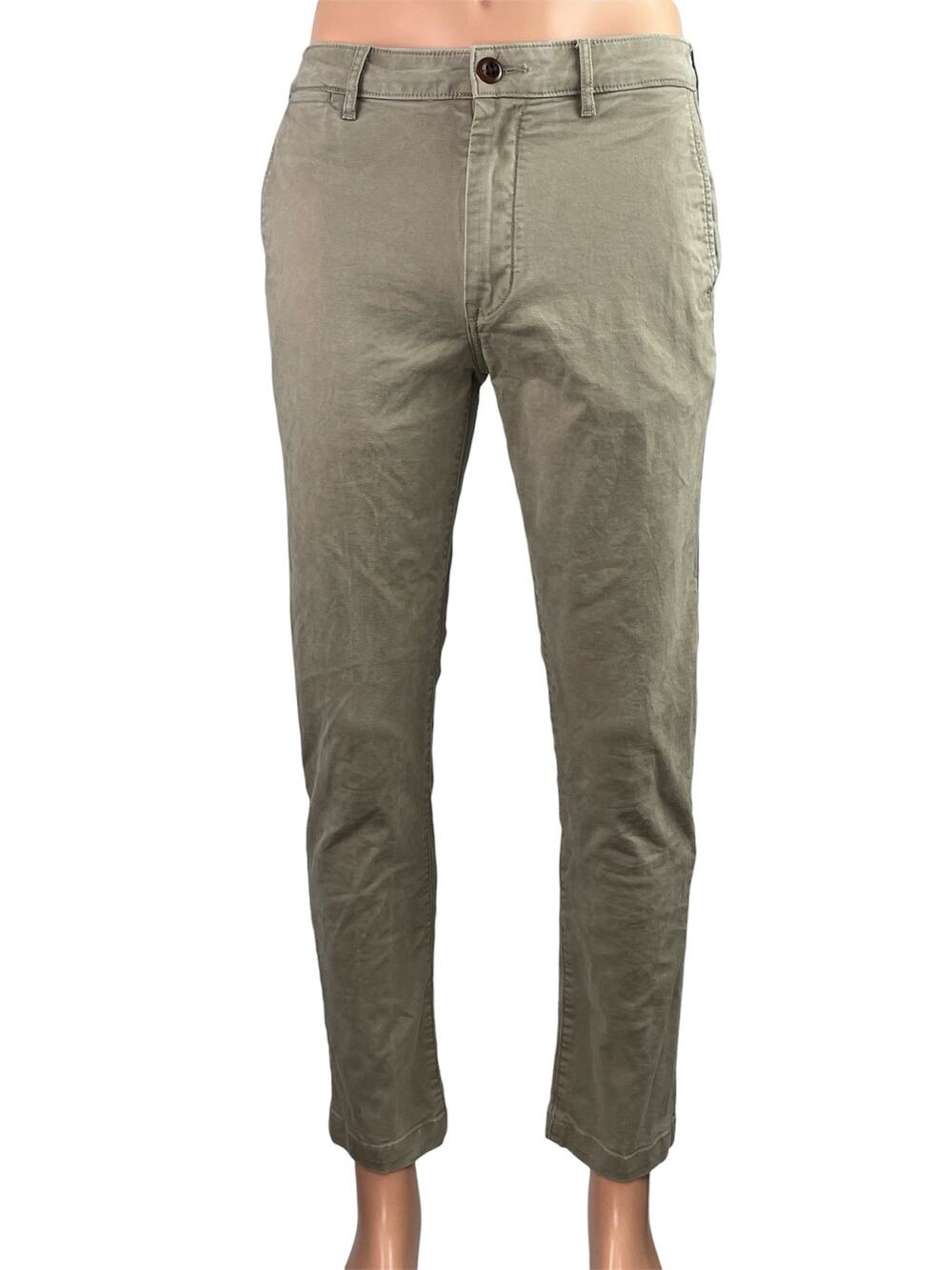 Flint and Tinder Men's Gray Slim Fit Straight Leg Chino Khaki Trousers Pants 30